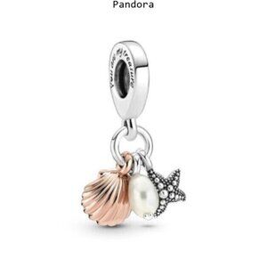 Pandora Silver and Rose Gold Seashell Bracelet Charm